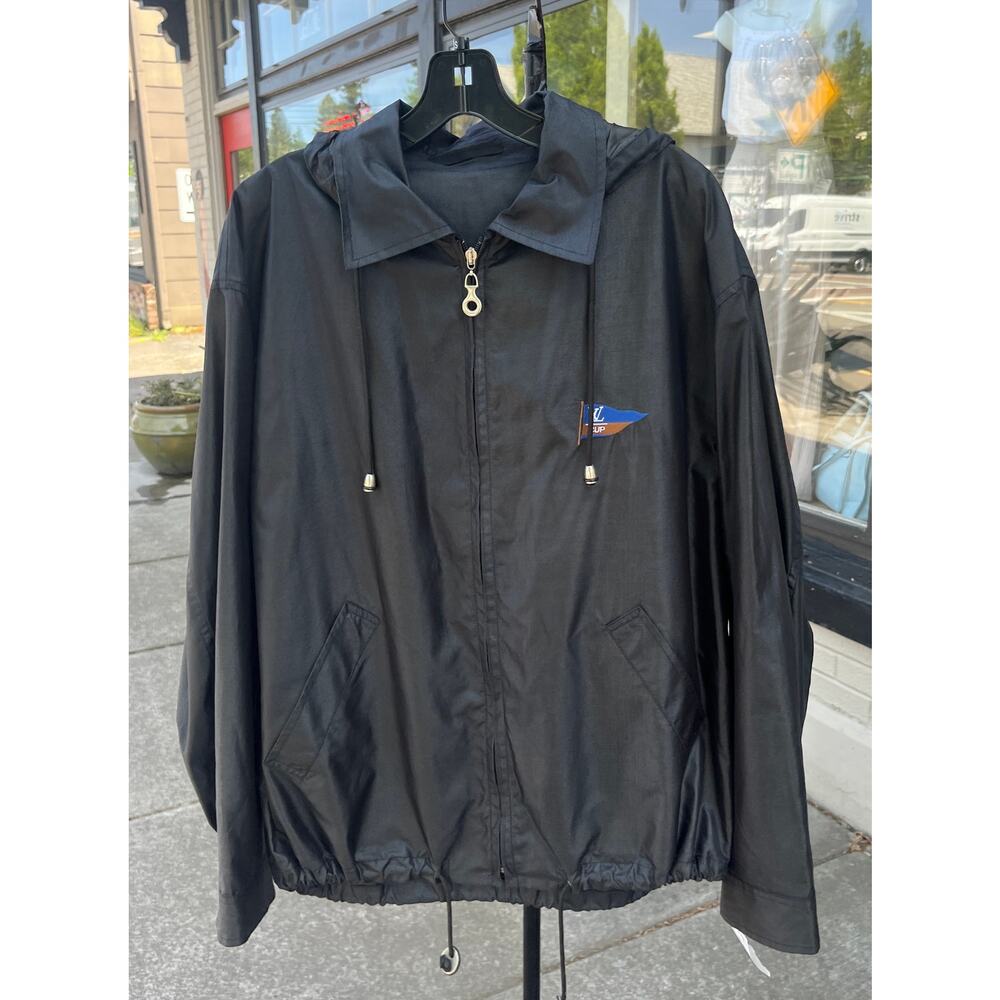 LOUIS VUITTON Black International LV Cup Hooded Windbreaker Men's Jacket Large